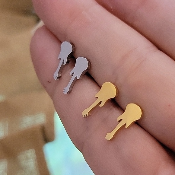 Electric Guitar Stud Earrings, Choice of Color - Picture 3 of 6
